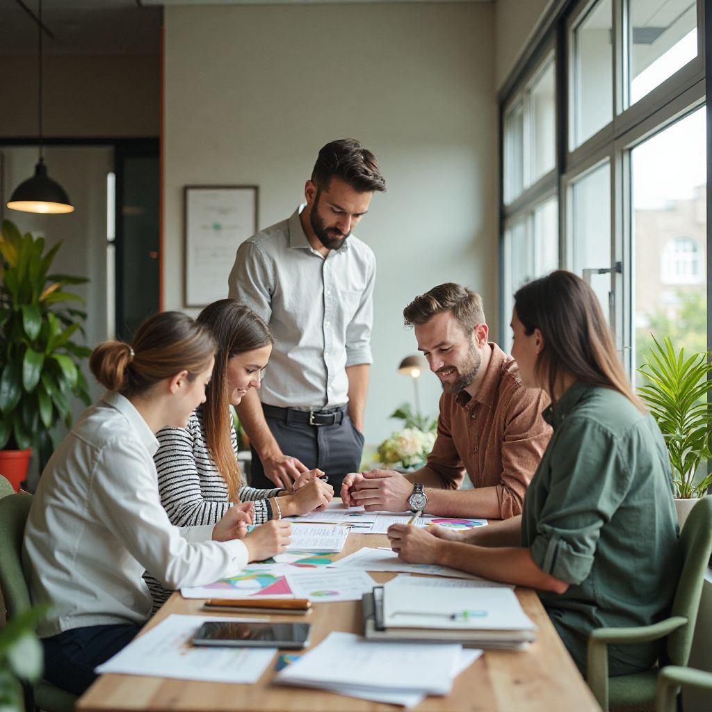Team working together on ecological solutions